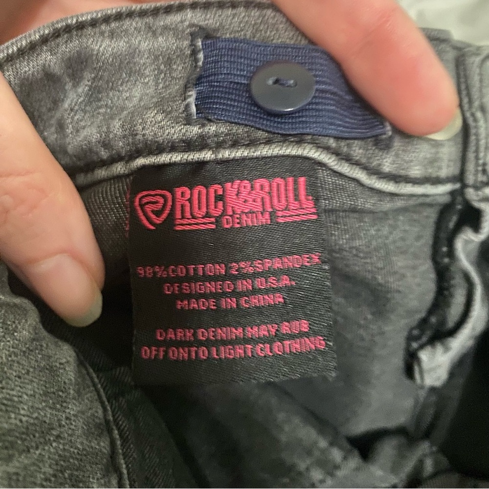 Rock & Roll Girls Bell Bottom Jeans Size 10 Gray Denim - Picture 4 of 4